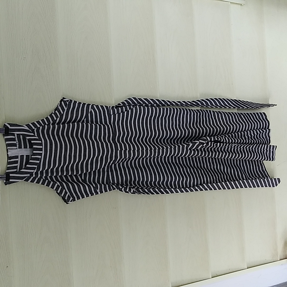 Homemade Jump suite Size Small Grey and White Strips